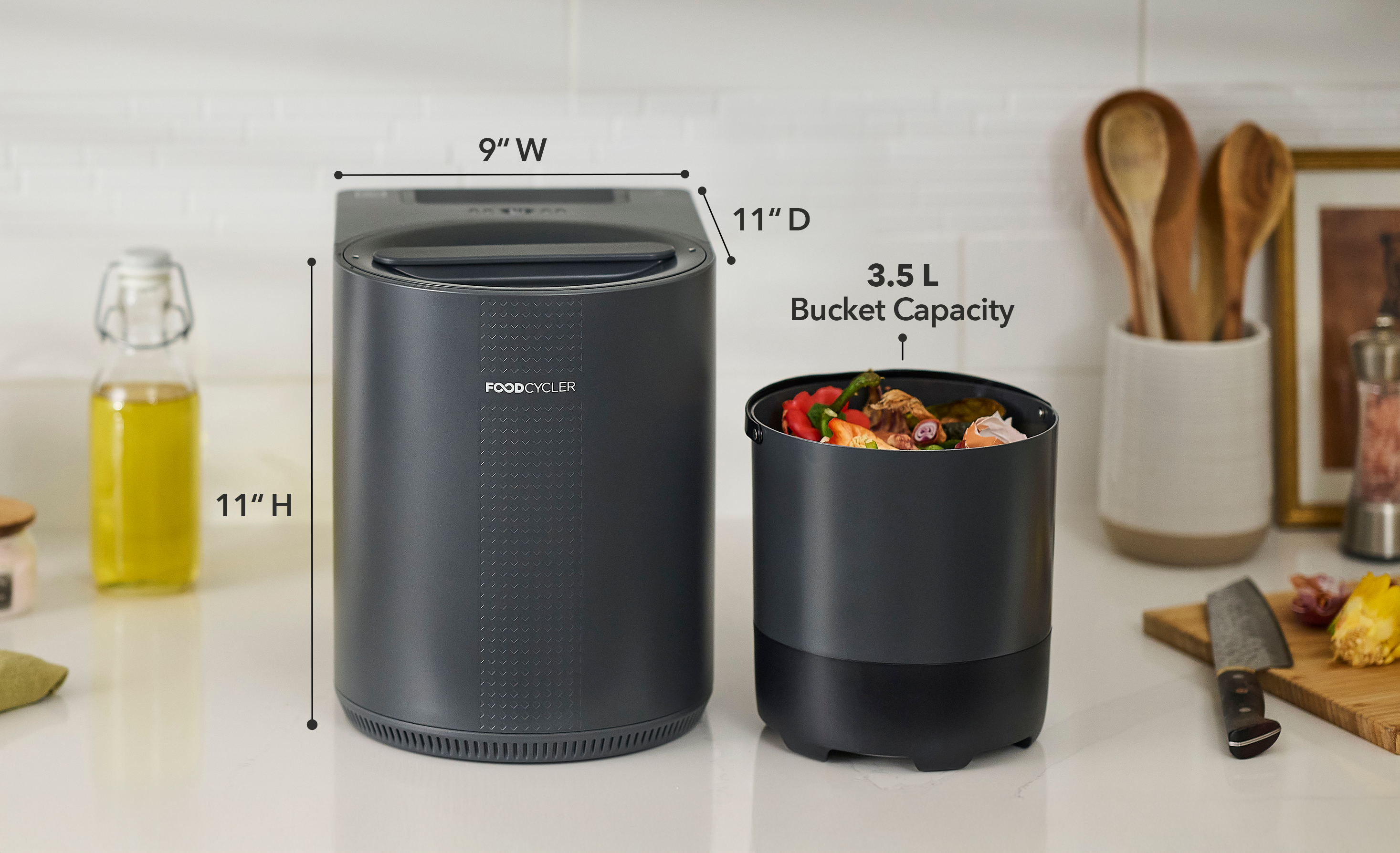 FoodCycler Eco 3 bucket full of food scraps