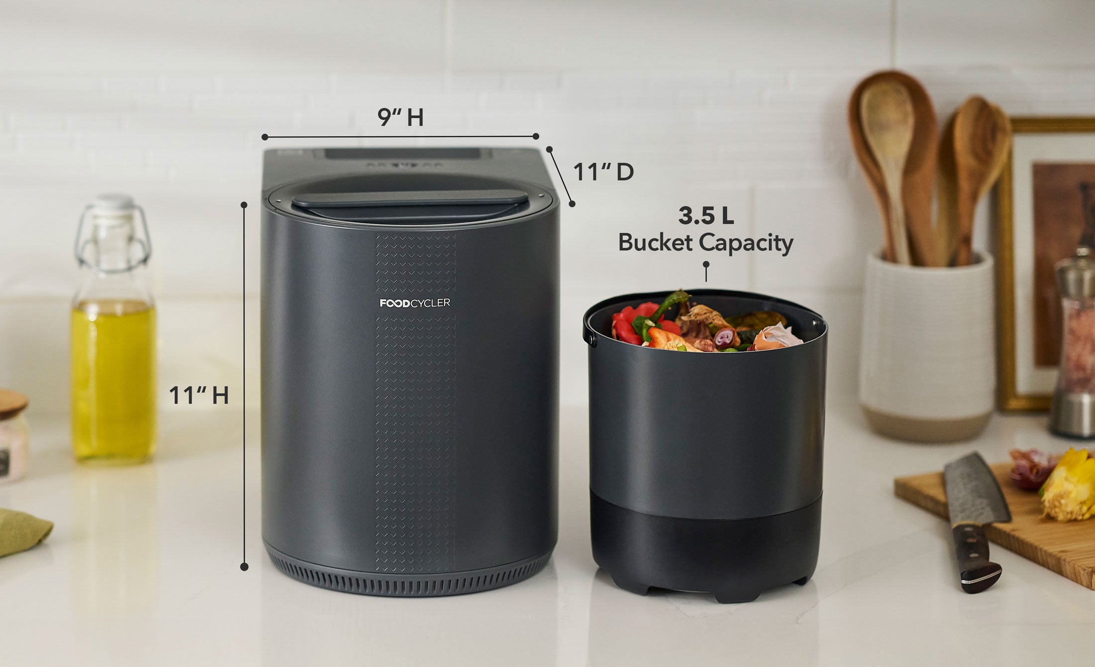 FoodCycler Eco 3 bucket full of food scraps