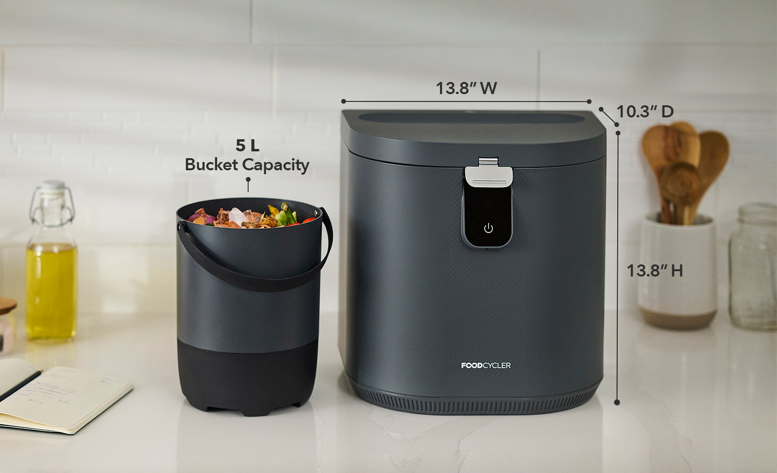 FoodCycler Eco 3 bucket full of food scraps