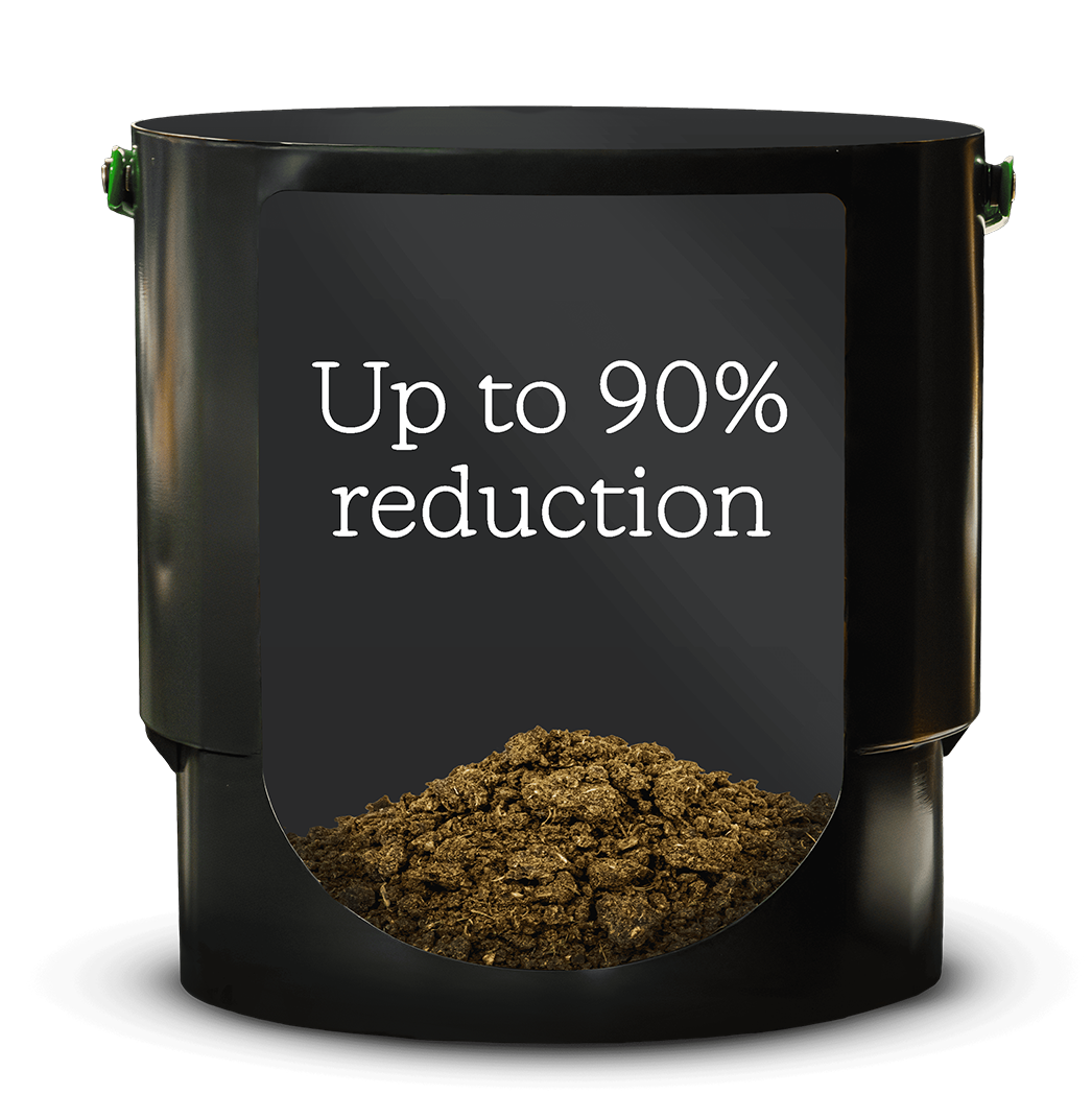 FC-75 Bucket with a dry by-product that's approx. a 90% reduction in volume